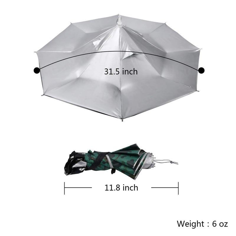 AIFUSI Umbrella Hat, Sun Rain Cap Colorful Folding Umbrellas Headwear 23â€ Beach, Party, Outdoor, Fishing, Hunting and Gardening, UV Protection for Adults and Kids - Image 3